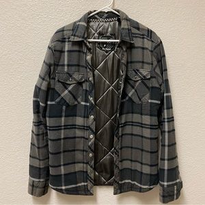 Fox Flannel Plaid Long Sleeve Button Down Mens Shirt, Size M
